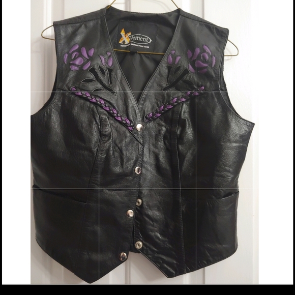 Xelement  Women's Black Leather Biker Vest - Picture 1 of 9
